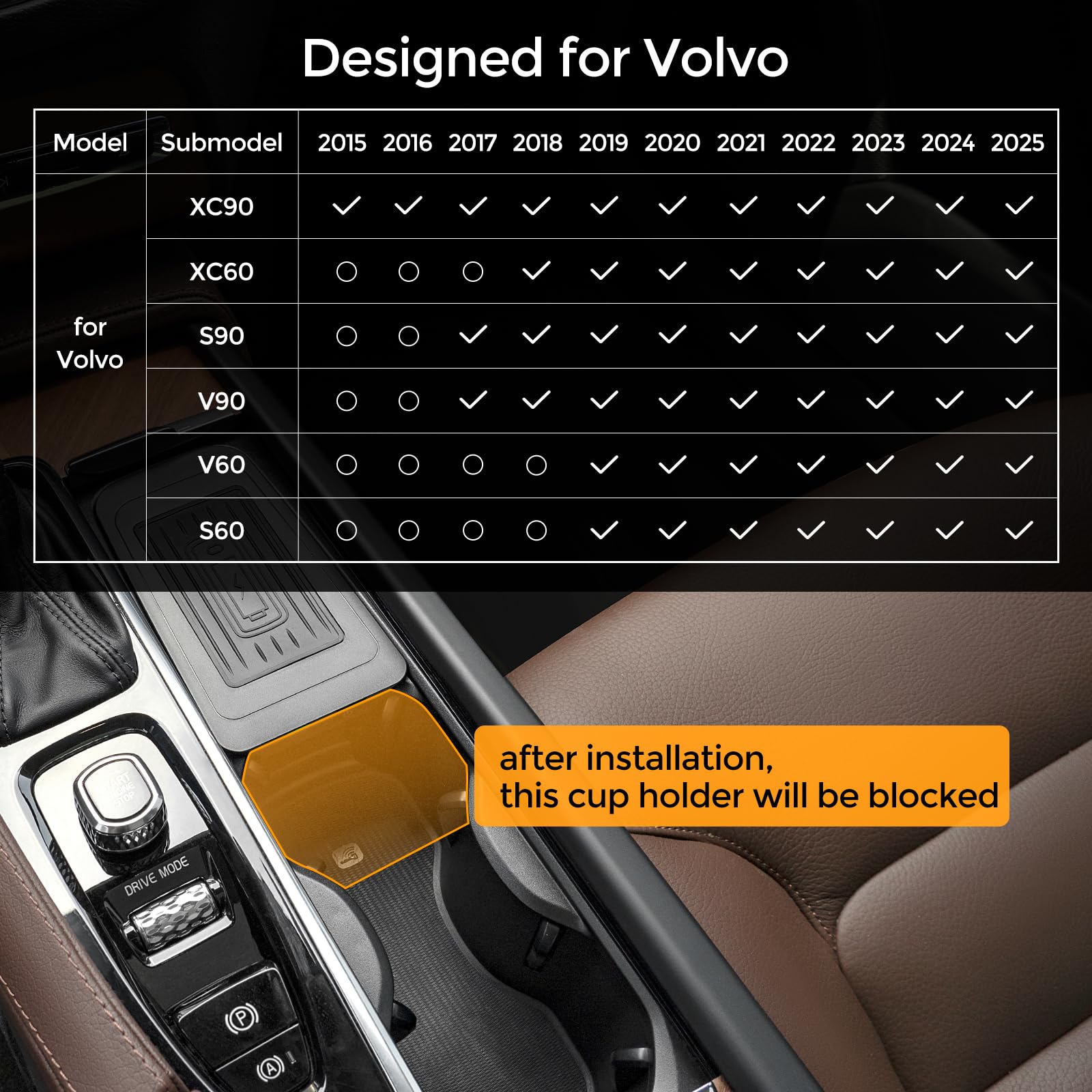 Amazon.co.jp: CarQiワイヤレス充電器 ボルボ XC90 S90 V90 XC60 V60